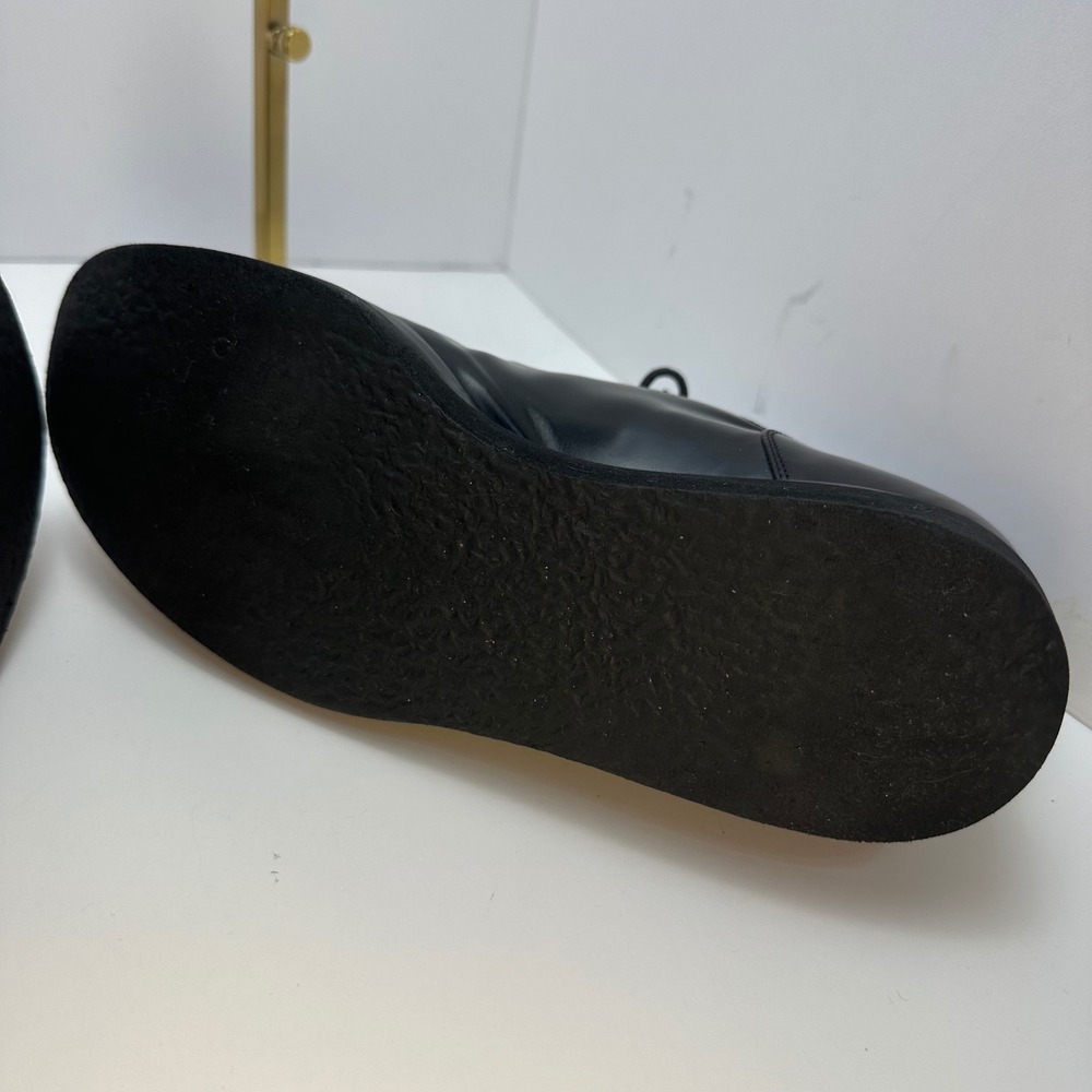 Sergio Rossi Black Leather Platform Oxfords Lace Up Shoes Italy Size 38.5 - Picture 14 of 15